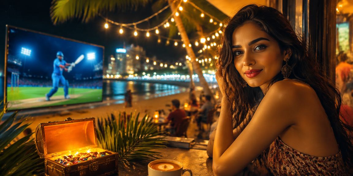 Players enjoying Andar Bahar card game during cricket events at beach in India